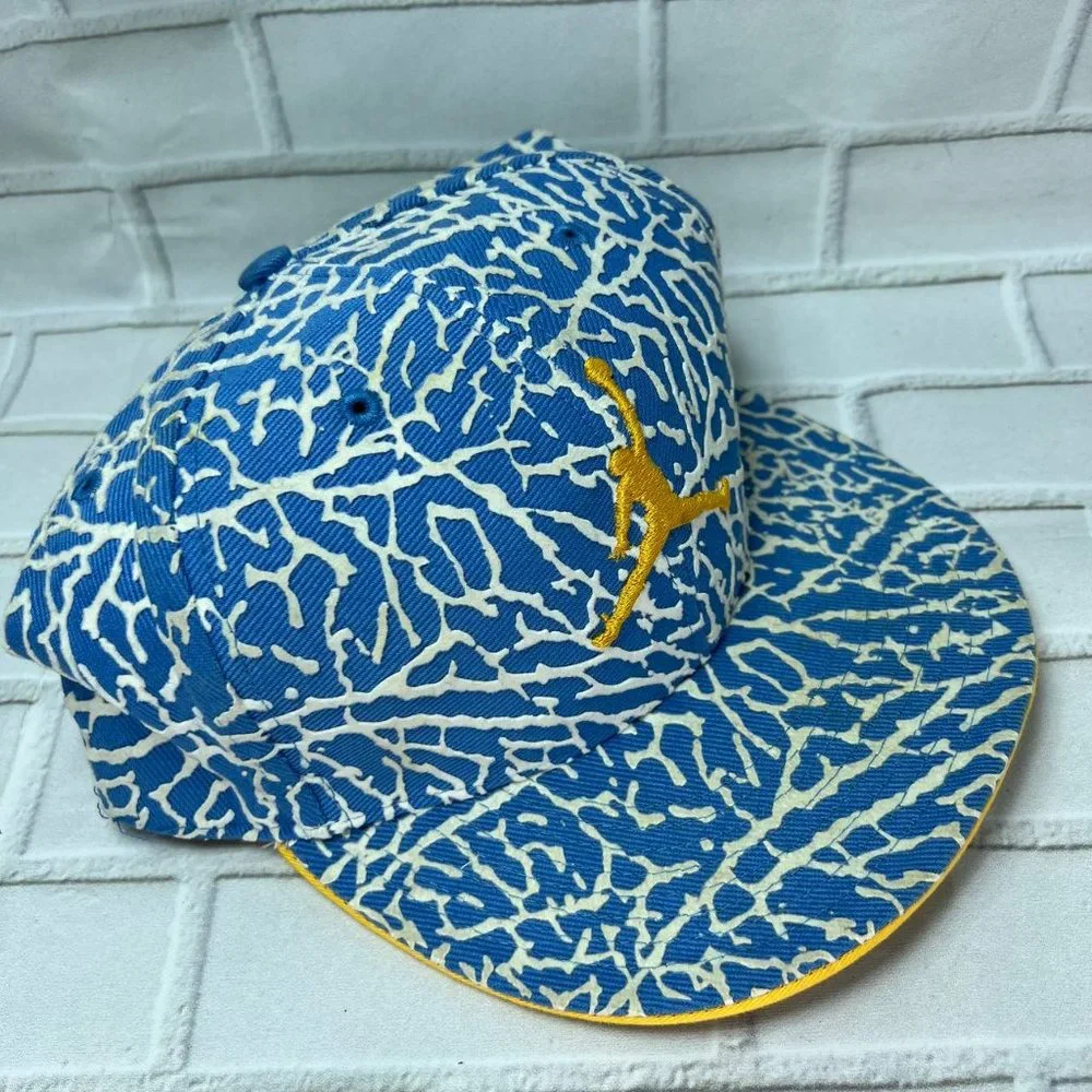 Air Jordan Cement Elephant 7‎ 1/2 Jumpman Hat Fitted Cap Blue White Men Laney